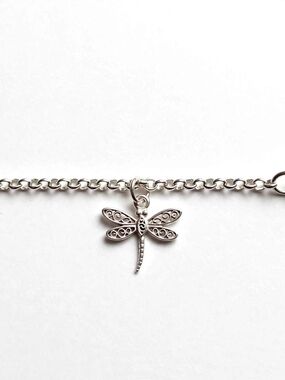 Silver Dragonfly Charm